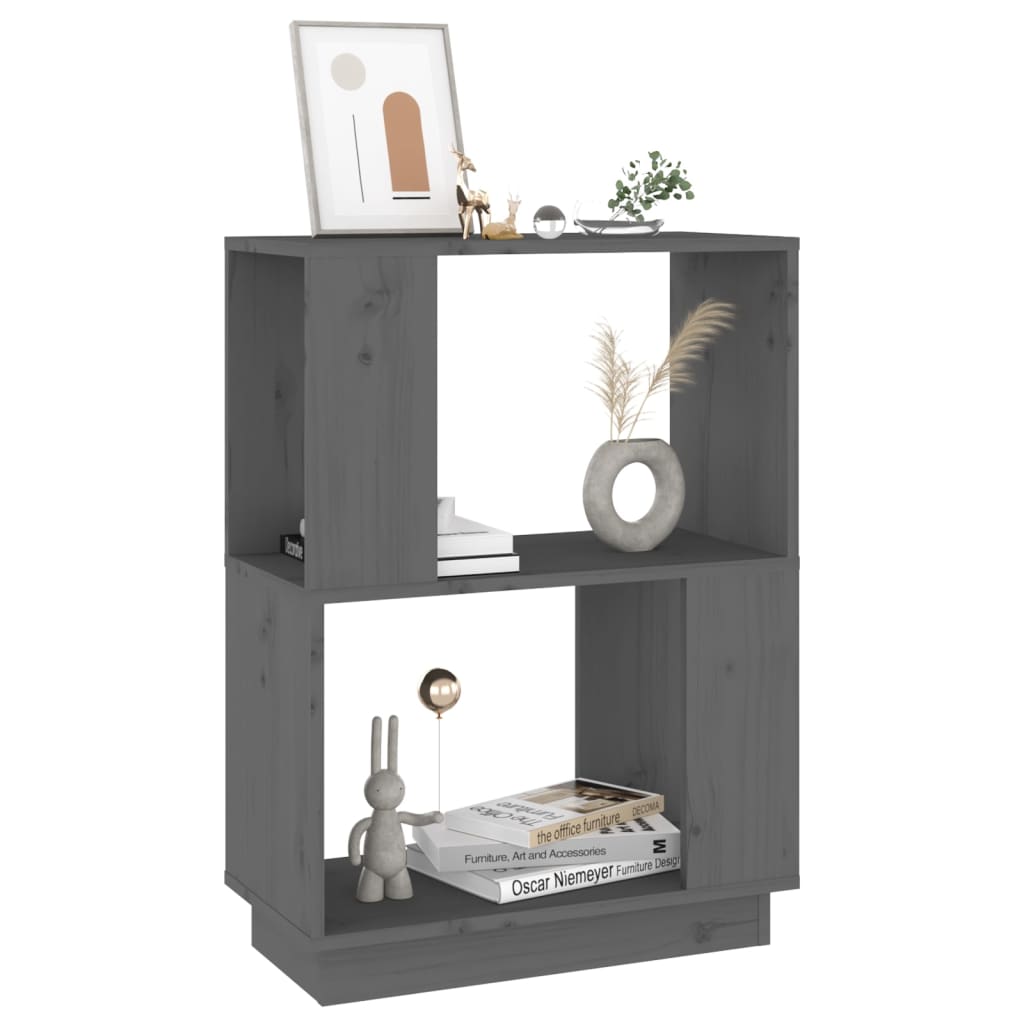 Boekenkast/Kamerscherm 51X25X70 Cm Massief Grenenhout Grijs