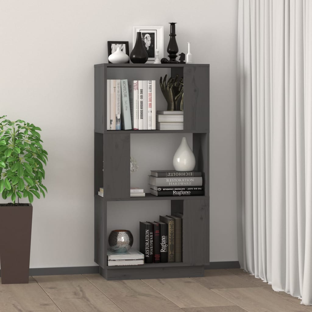 Boekenkast/Kamerscherm 51X25X101 Cm Massief Grenenhout Grijs