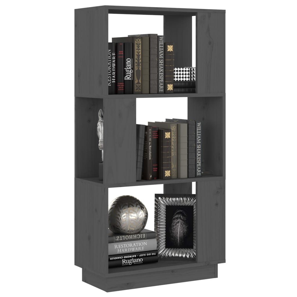 Boekenkast/Kamerscherm 51X25X101 Cm Massief Grenenhout Grijs