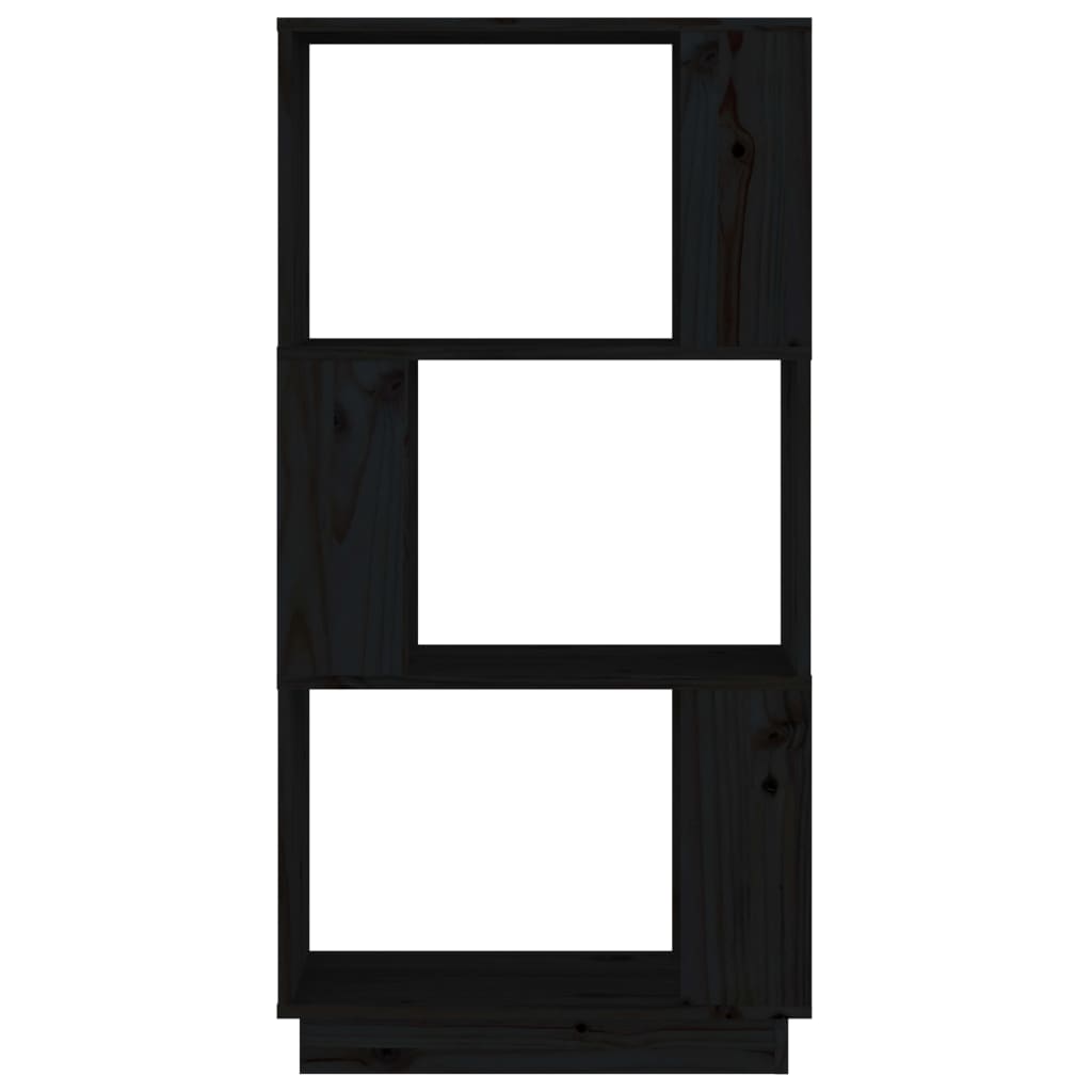 Boekenkast/Kamerscherm 51X25X101 Cm Massief Grenenhout Zwart