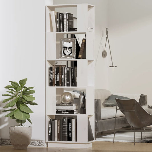 Boekenkast/Kamerscherm 51X25X163,5 Cm Massief Grenenhout Wit