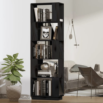 Boekenkast/Kamerscherm 51X25X163,5 Cm Massief Grenenhout Zwart