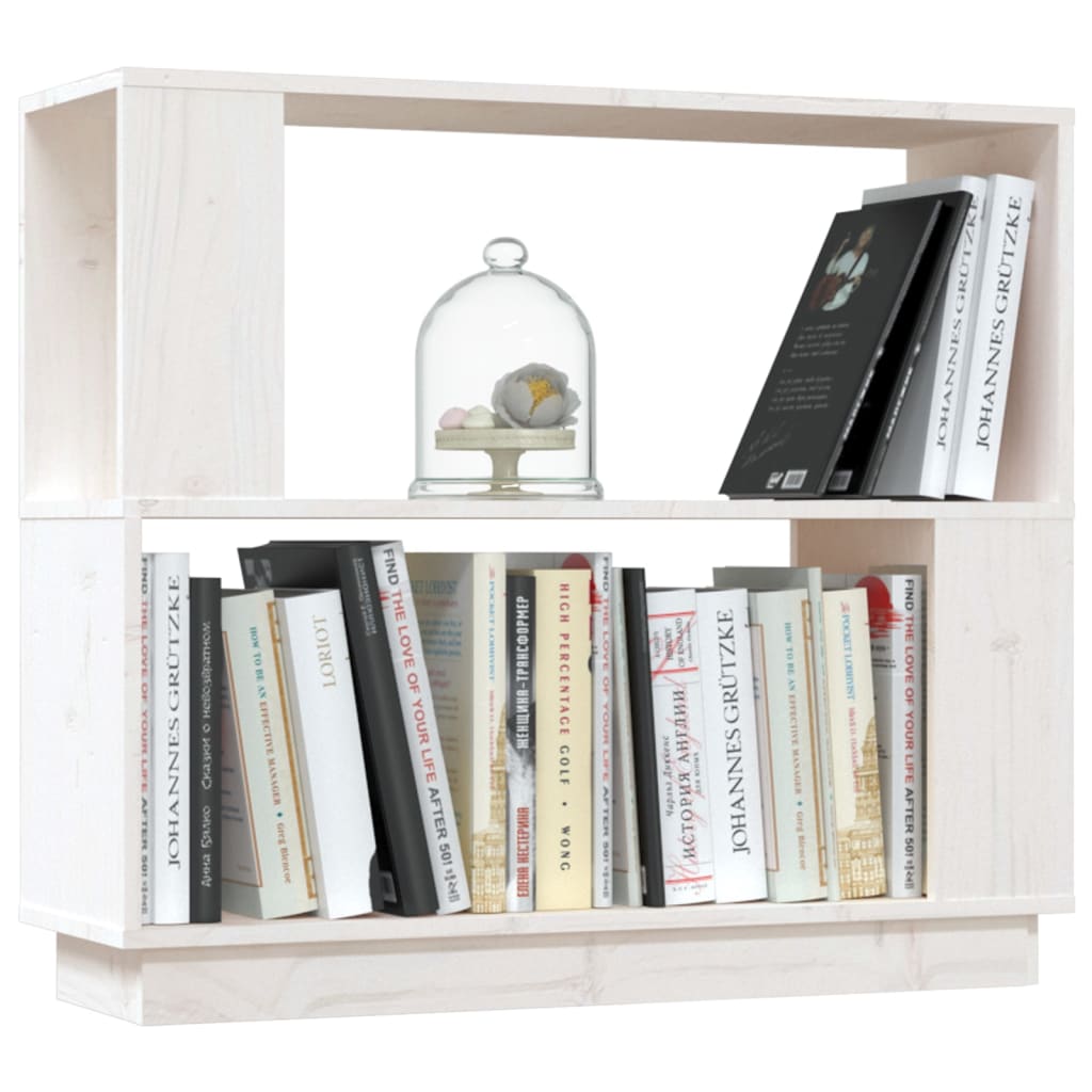 Boekenkast/Kamerscherm 80X25X70 Cm Massief Grenenhout Wit