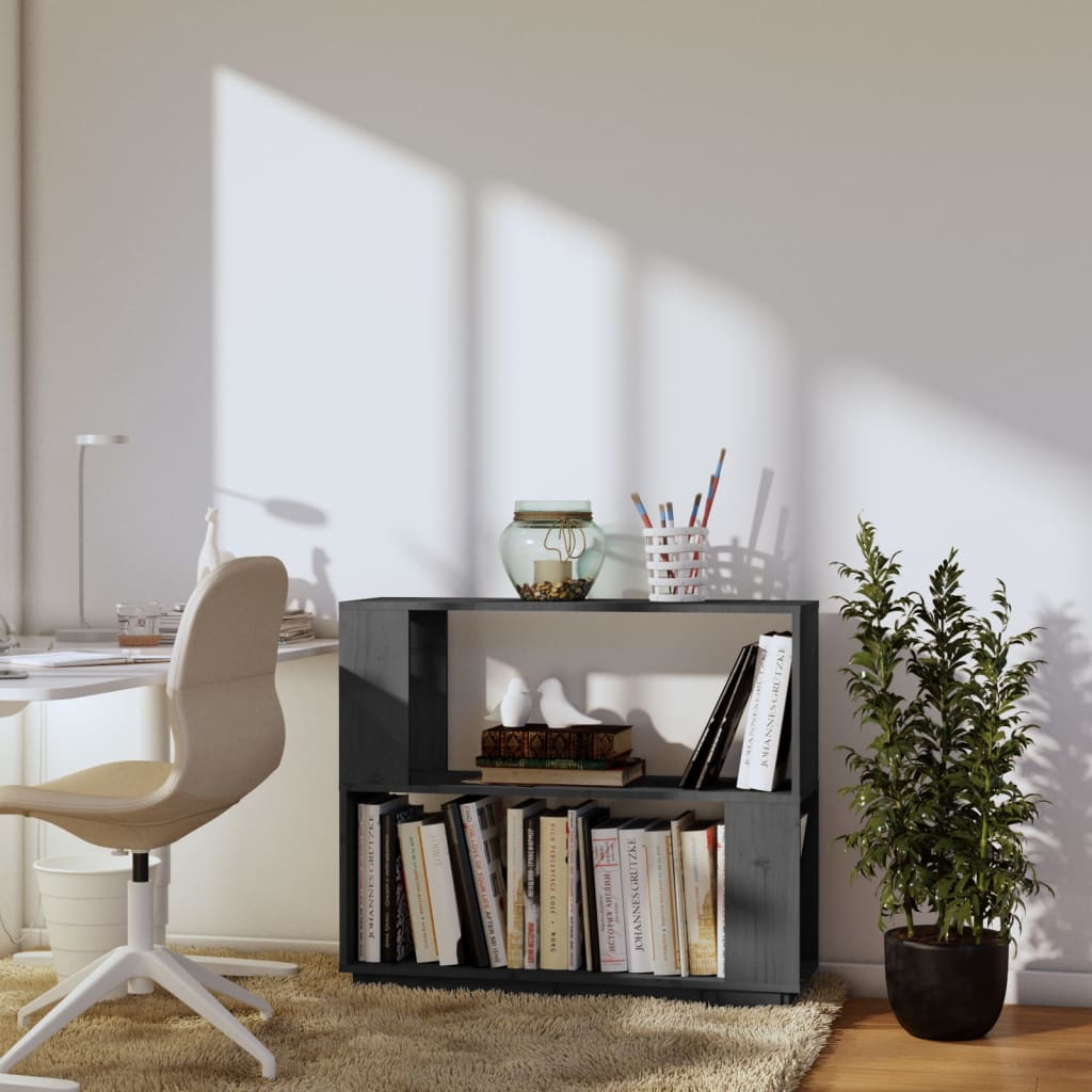 Boekenkast/Kamerscherm 80X25X70 Cm Massief Grenenhout Grijs