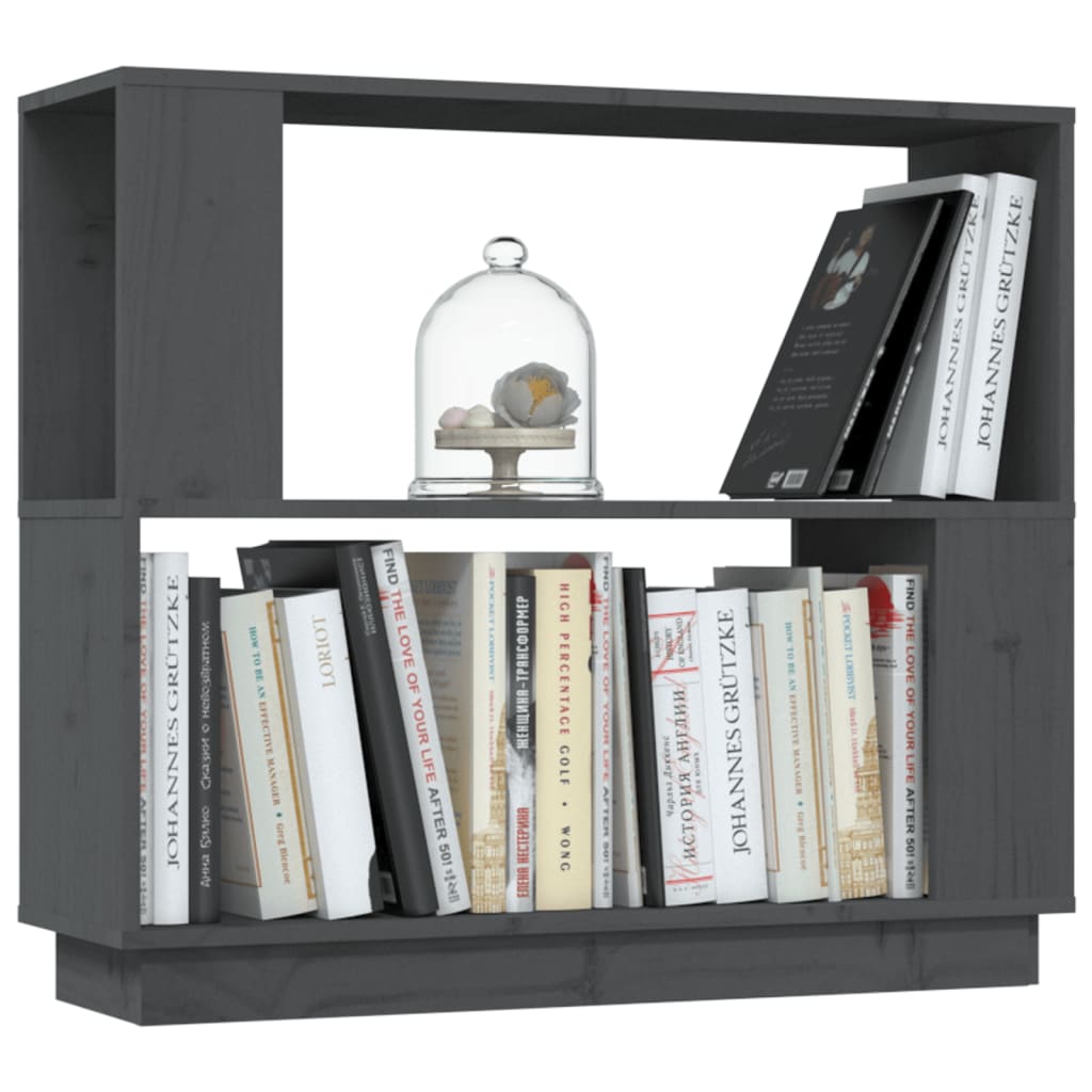 Boekenkast/Kamerscherm 80X25X70 Cm Massief Grenenhout Grijs