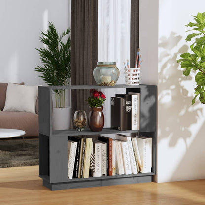 Boekenkast/Kamerscherm 80X25X70 Cm Massief Grenenhout Grijs