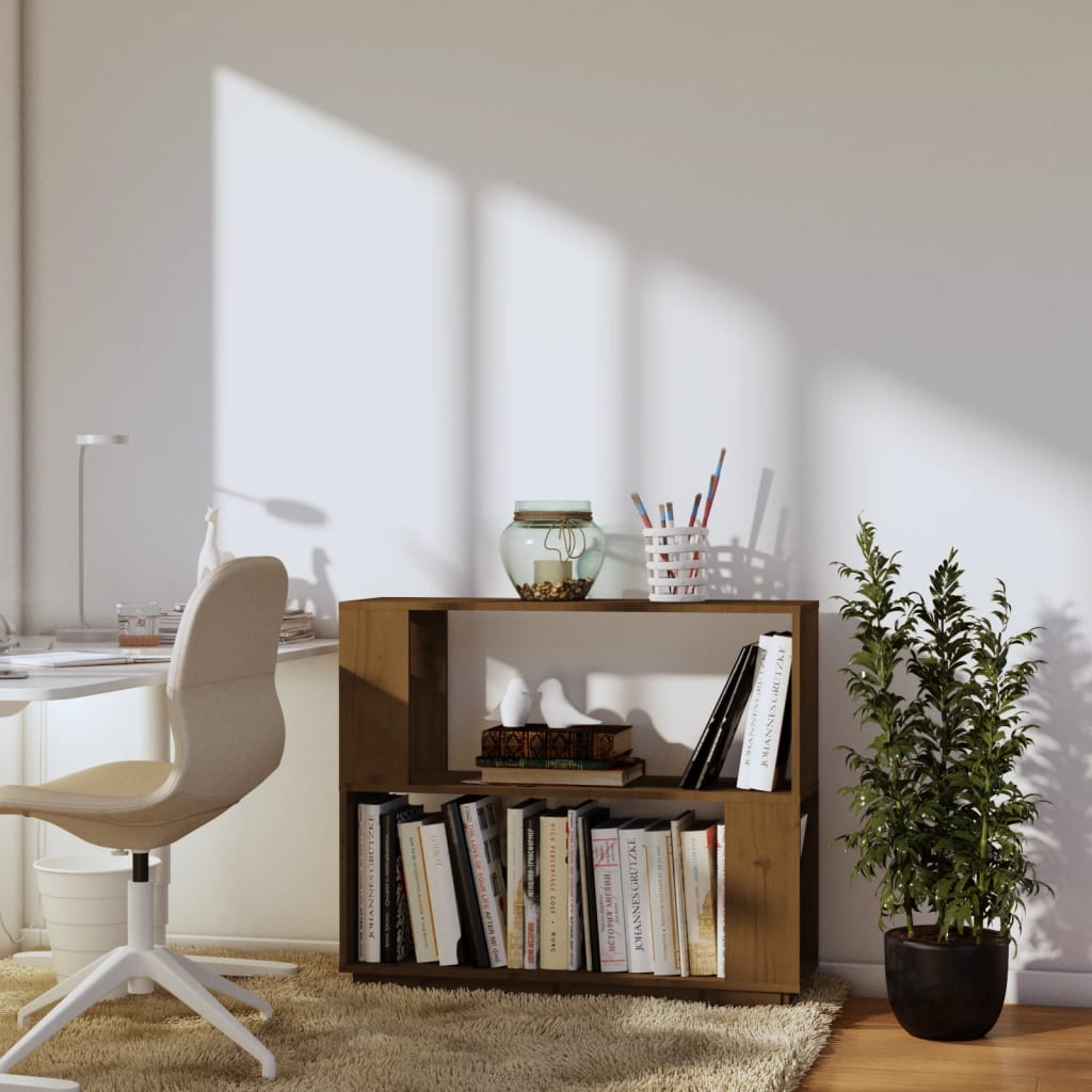 Boekenkast/Kamerscherm 80X25X70 Cm Massief Hout Honingbruin