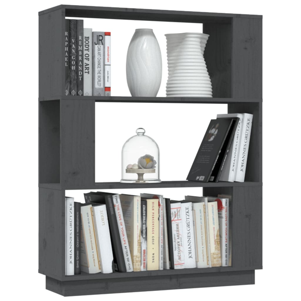 Boekenkast/Kamerscherm 80X25X101 Cm Massief Grenenhout Grijs