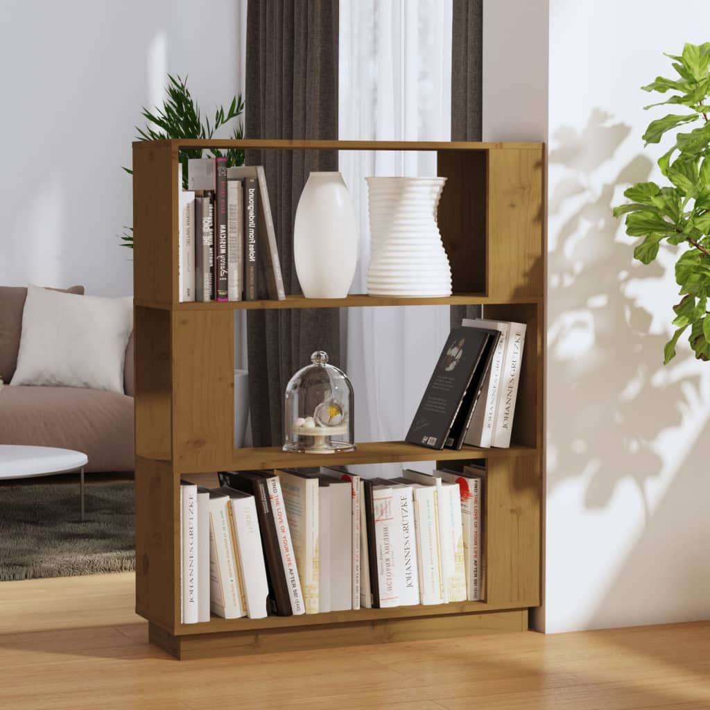 Boekenkast/Kamerscherm 80X25X101 Cm Massief Hout Honingbruin