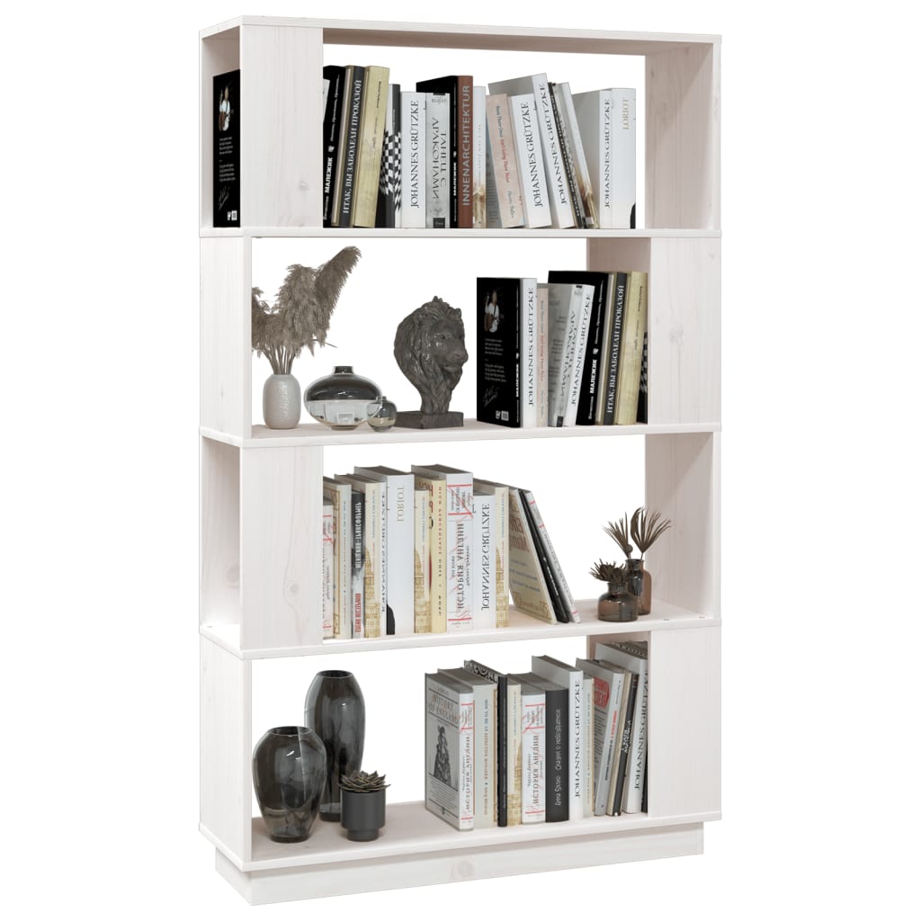 Boekenkast/Kamerscherm 80X25X132 Cm Massief Grenenhout Wit