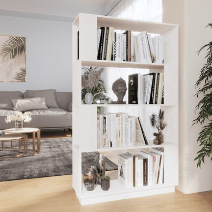Boekenkast/Kamerscherm 80X25X132 Cm Massief Grenenhout Wit