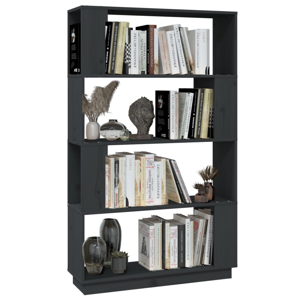 Boekenkast/Kamerscherm 80X25X132 Cm Massief Grenenhout Grijs