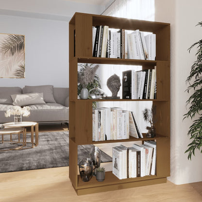 Boekenkast/Kamerscherm 80X25X132 Cm Massief Hout Honingbruin