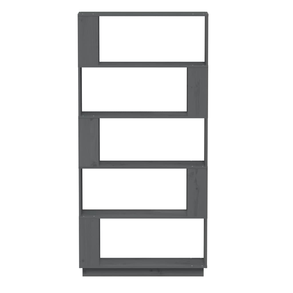 Boekenkast/Kamerscherm 80X25X163,5 Cm Massief Grenenhout Grijs