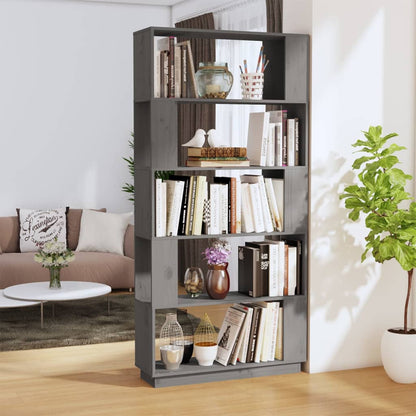 Boekenkast/Kamerscherm 80X25X163,5 Cm Massief Grenenhout Grijs