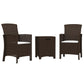 3-Delige Loungeset Met Kussens Pp-Rattan Bruin