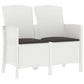 Tuinbank 2-Zits Met Kussens Pp Rattan Wit