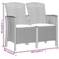 Tuinbank 2-Zits Met Kussens Pp Rattan Wit