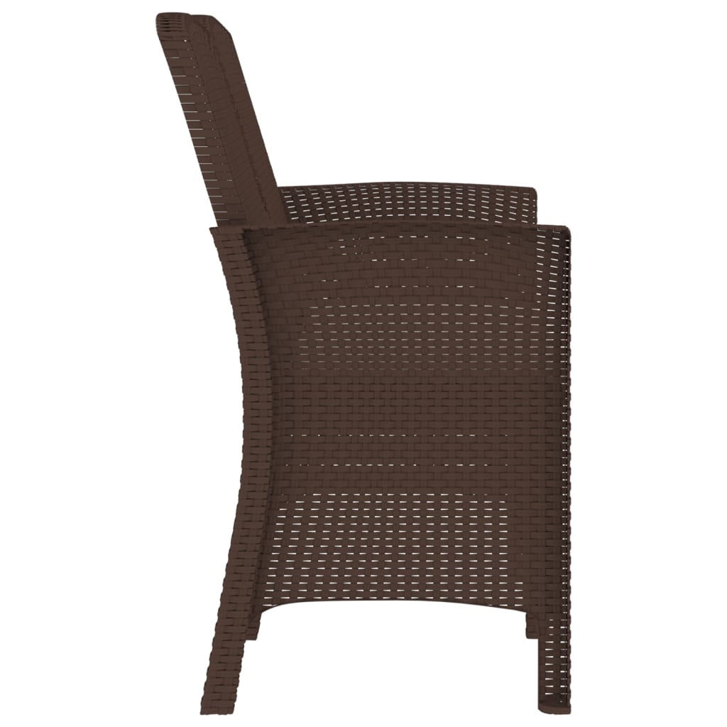 Tuinbank 2-Zits Met Kussens Pp-Rattan Bruin