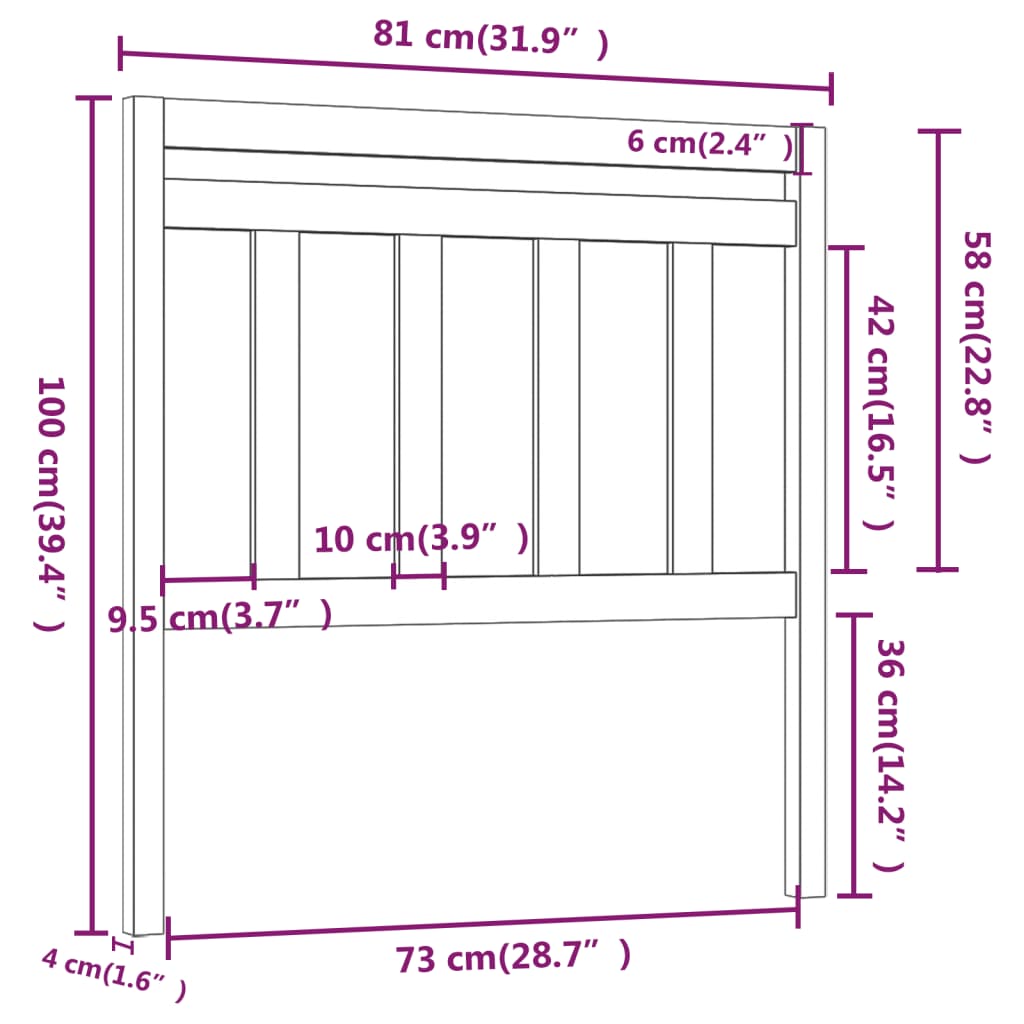 Hoofdbord 81X4X100 Cm Massief Grenenhout