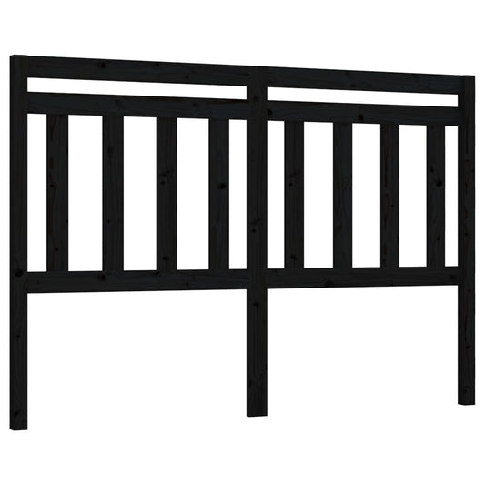 Hoofdbord 140X4X100 Cm Massief Grenenhout Zwart