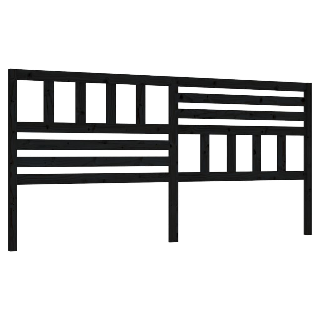 Hoofdbord 206X4X100 Cm Massief Grenenhout Zwart