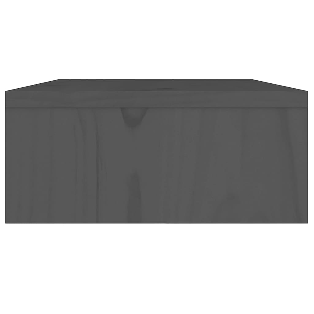 Monitorstandaard 60X24X10,5 Cm Massief Grenenhout Grijs