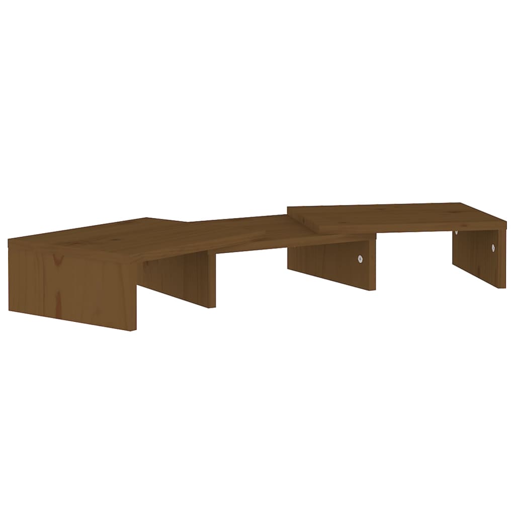 Monitorstandaard 60X24X10,5 Cm Massief Grenenhout Honingbruin