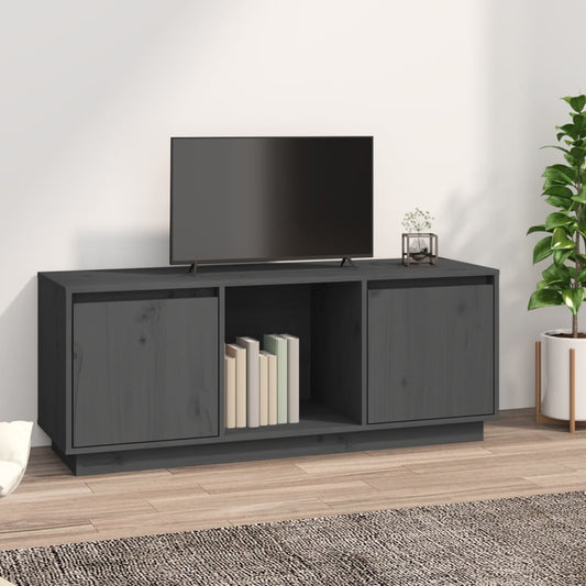 Tv-Meubel 110,5X35X44 Cm Massief Grenenhout Grijs