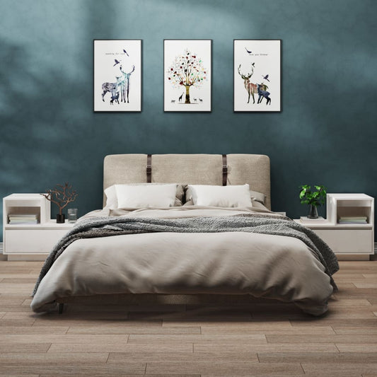 Nachtkastjes 2 St 60X34X51 Cm Massief Grenenhout Wit