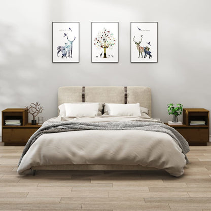 Nachtkastjes 2 St 60X34X51 Cm Massief Grenenhout Honingbruin
