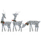 Rendierfamilie Kerstmis Koudwit 270X7X90 Cm Mesh Zilverkleurig