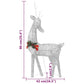 Rendierfamilie Kerstmis Koudwit 270X7X90 Cm Mesh Zilverkleurig