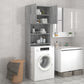 Wasmachinekast 64X25,5X190 Cm Grijs Sonoma Eikenkleurig