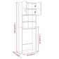 Wasmachinekast 64X25,5X190 Cm Grijs Sonoma Eikenkleurig