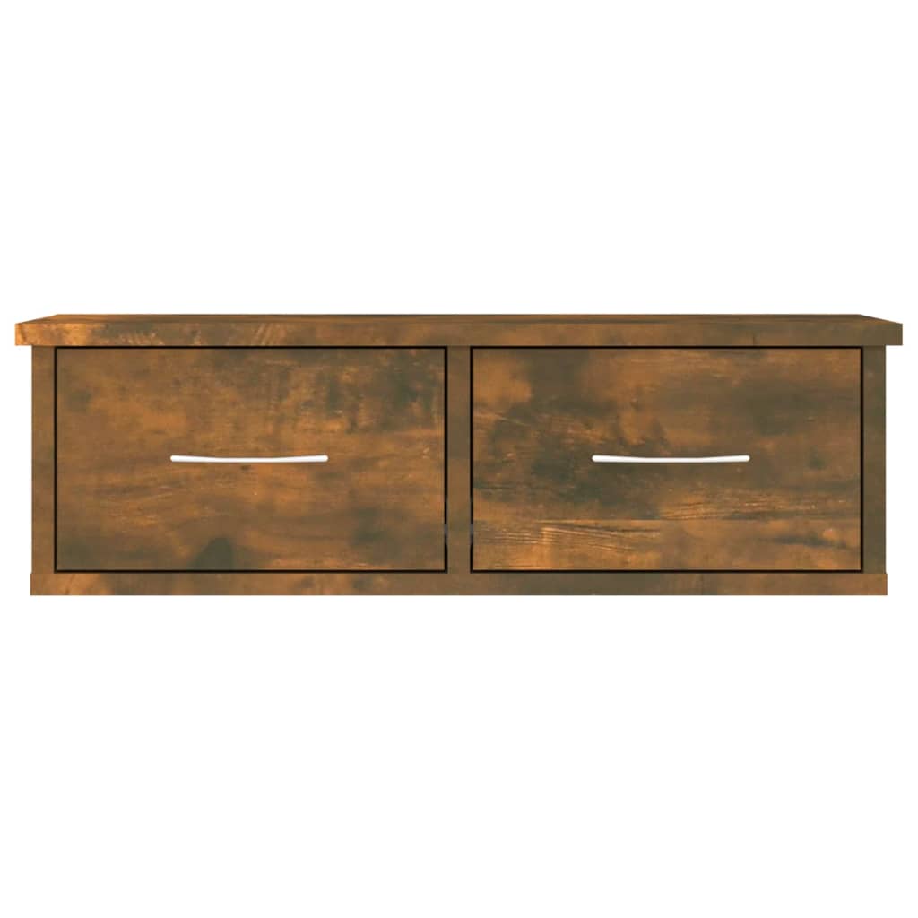 Wandkast 60X26X18,5 Cm Bewerkt Hout Gerookt Eikenkleurig