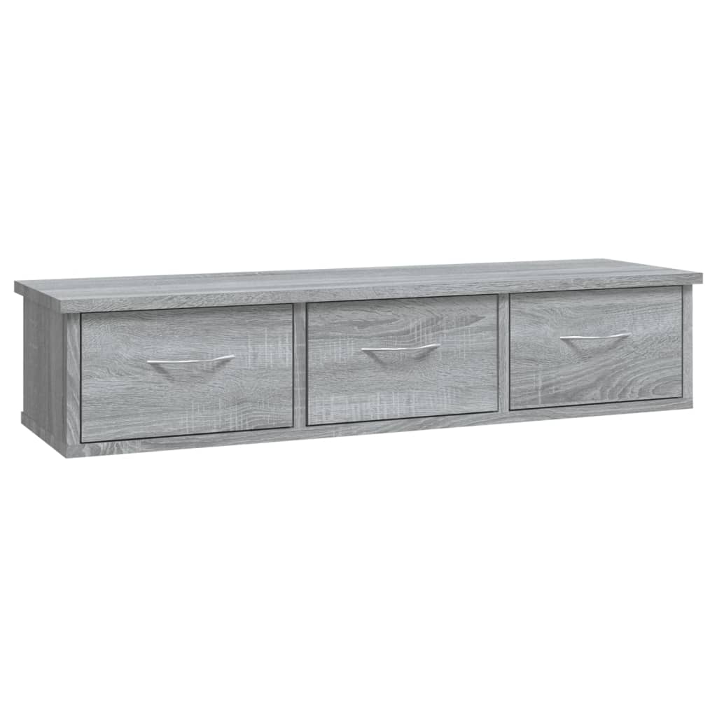 Wandkast 88X26X18,5 Cm Bewerkt Hout Grijs Sonoma Eikenkleurig