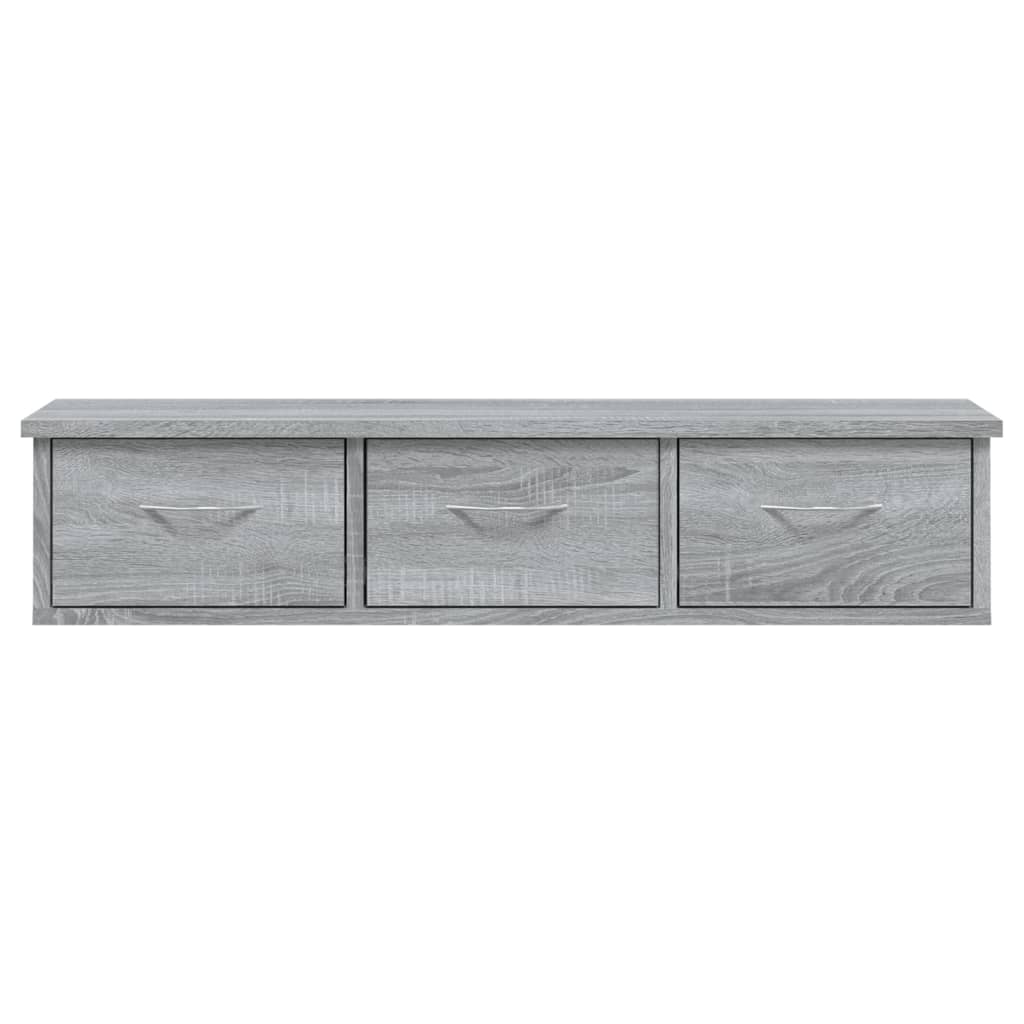 Wandkast 88X26X18,5 Cm Bewerkt Hout Grijs Sonoma Eikenkleurig