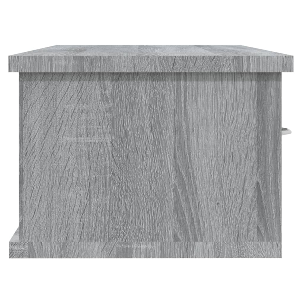 Wandkast 88X26X18,5 Cm Bewerkt Hout Grijs Sonoma Eikenkleurig