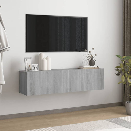 Tv-Wandmeubel 120X30X30 Cm Bewerkt Hout Grijs Sonoma Eiken