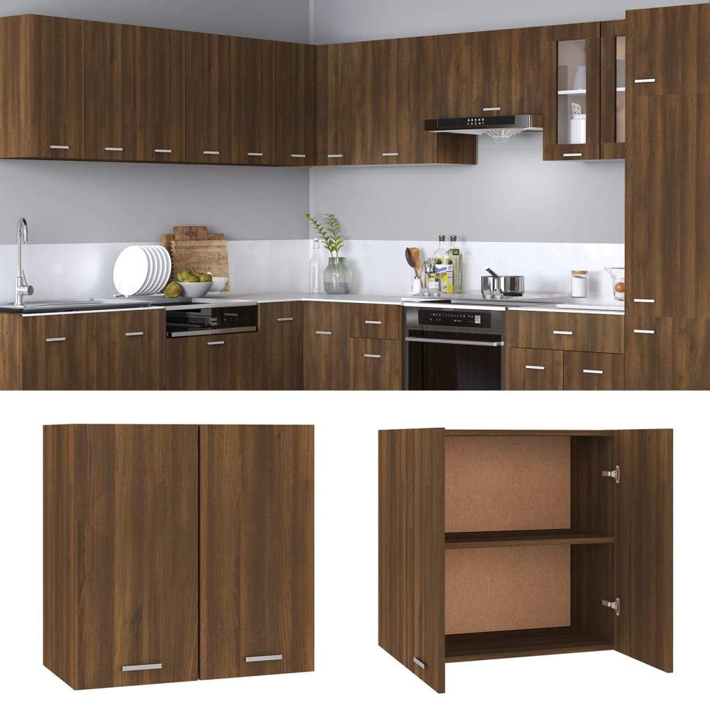 Wandkast Hangend 60X31X60 Cm Bewerkt Hout Bruineikenkleurig