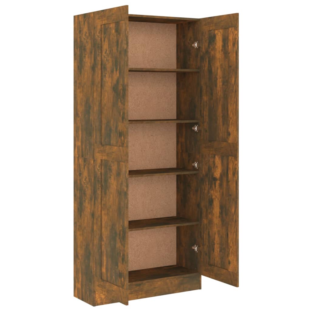 Boekenkast 82,5X30,5X185,5 Cm Bewerkt Hout Gerookt Eikenkleurig