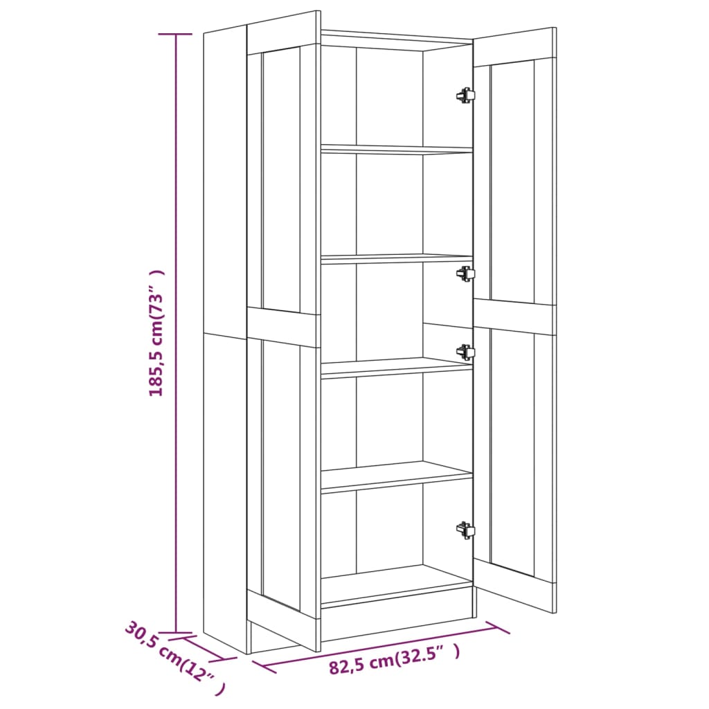 Boekenkast 82,5X30,5X185,5 Cm Bewerkt Hout Gerookt Eikenkleurig