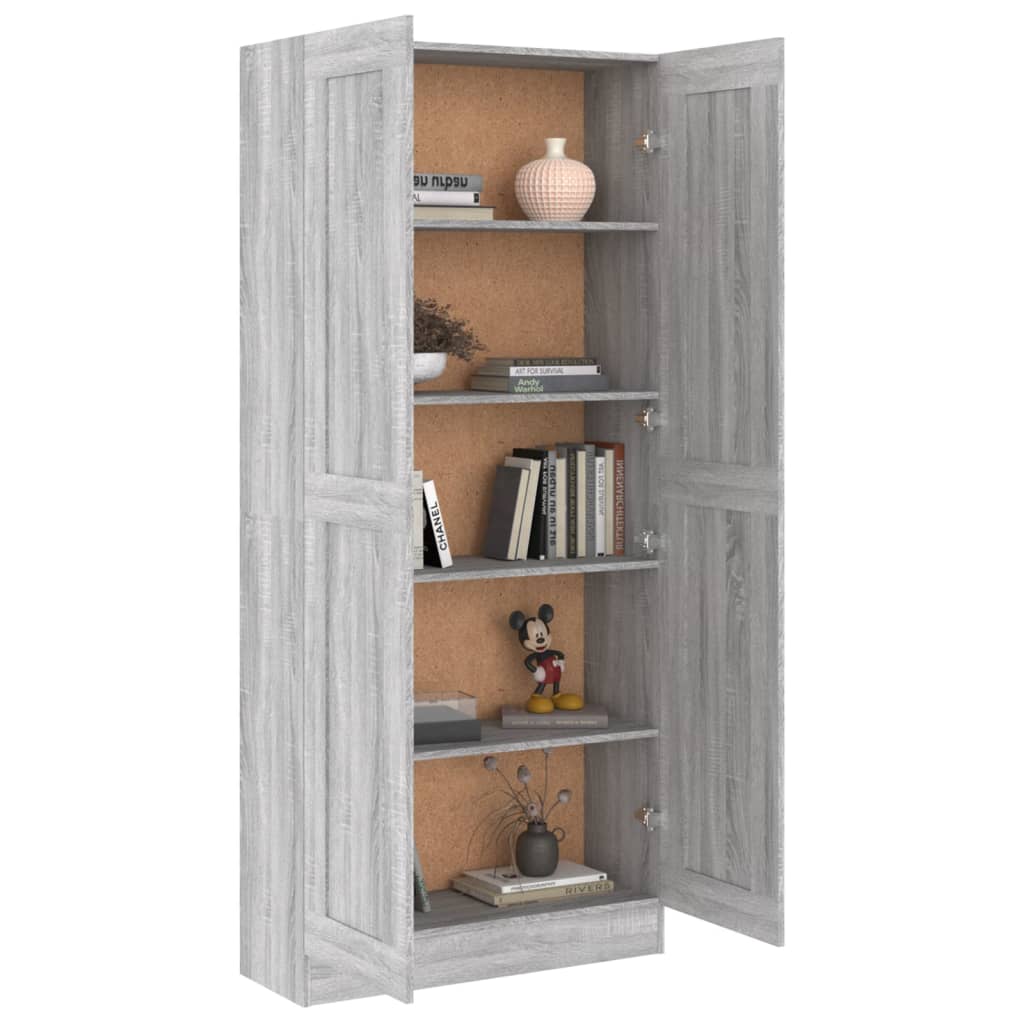Boekenkast 82,5X30,5X185,5 Cm Bewerkt Hout Grijs Sonoma Eiken