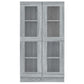 Vitrinekast 82,5X30,5X150 Cm Bewerkt Hout Grijs Sonoma Eiken