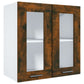 Wandkast Hangend 60X31X60 Cm Glas En Bewerkt Hout Gerookt Eiken