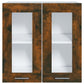 Wandkast Hangend 60X31X60 Cm Glas En Bewerkt Hout Gerookt Eiken