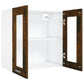 Wandkast Hangend 60X31X60 Cm Glas En Bewerkt Hout Gerookt Eiken