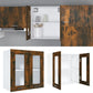 Wandkast Hangend 60X31X60 Cm Glas En Bewerkt Hout Gerookt Eiken