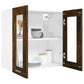 Wandkast Hangend 60X31X60 Cm Glas En Bewerkt Hout Gerookt Eiken